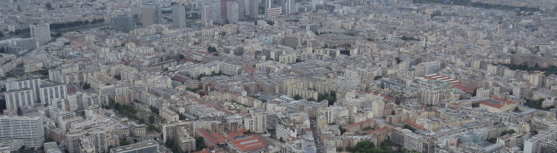 An aerial view of Paris