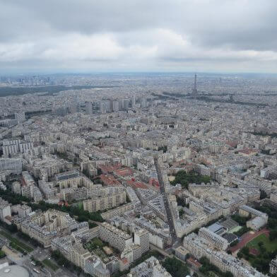 An aerial view of Paris