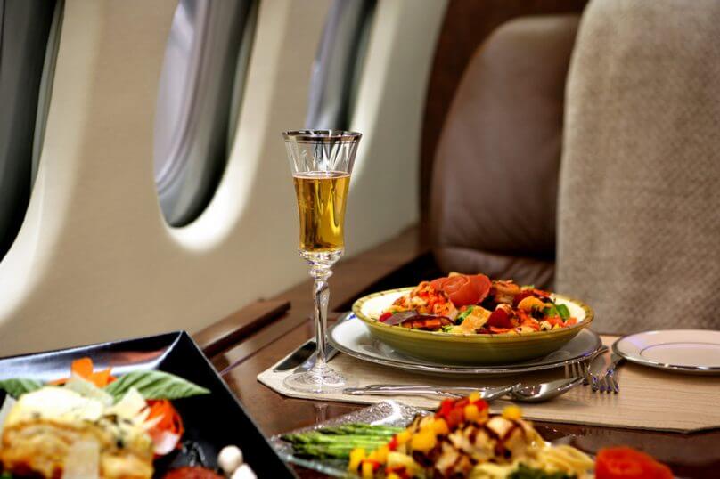 Private jet charter catering