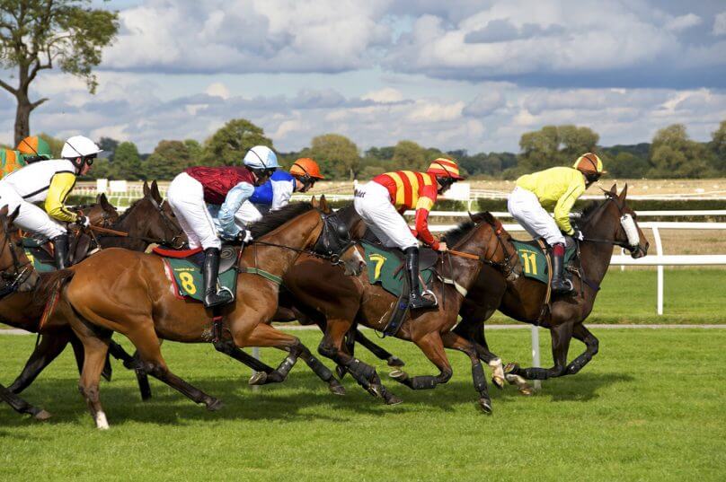 Horse racing by Helicopter