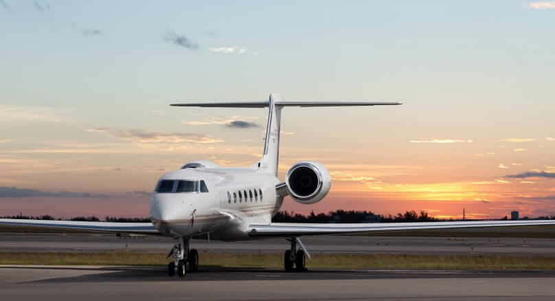 Gulfstream IV private jet at the airport in Palma parked on the apron