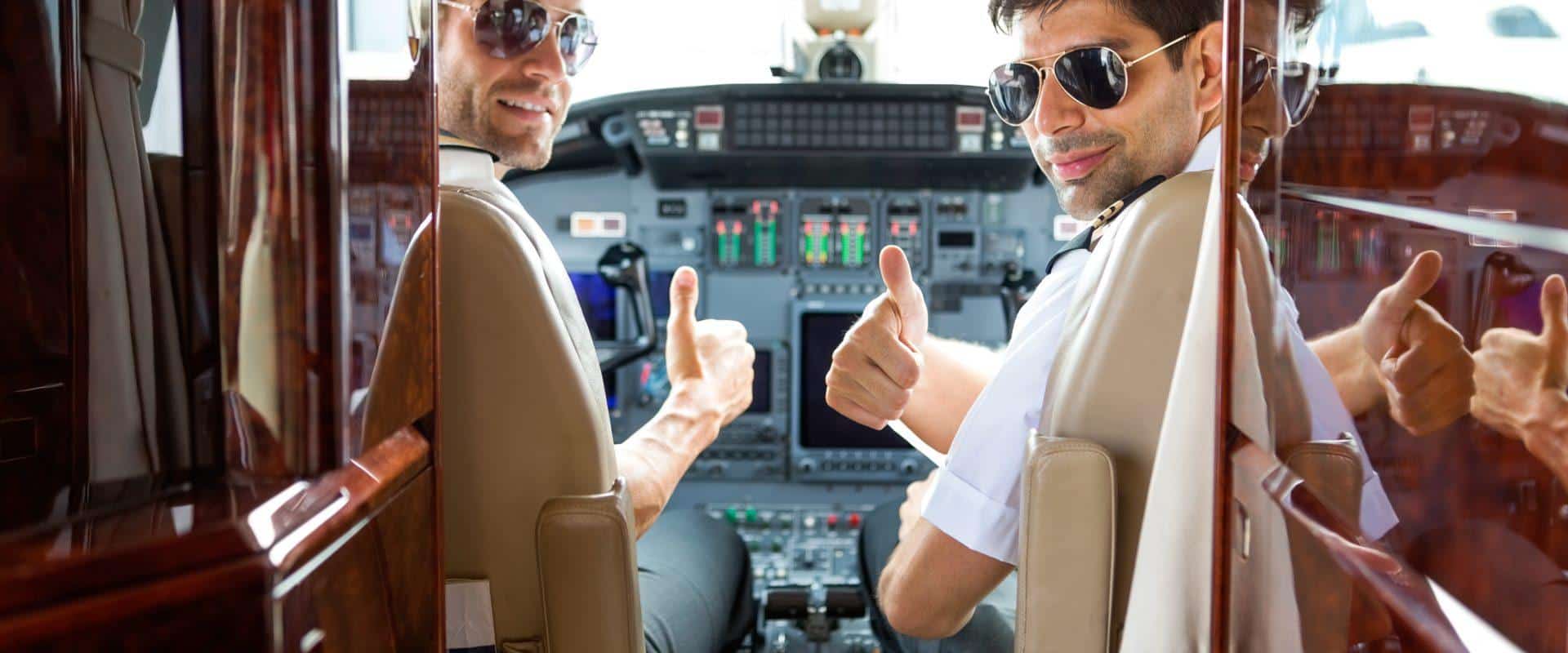 Private jet Brussels crew on the flight deck