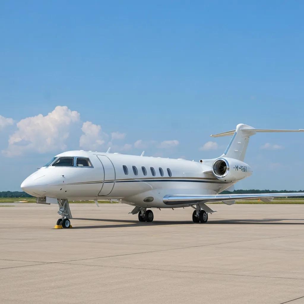 Charter-a ltd luxury private jet at a regional airport representing affordable private jet booking