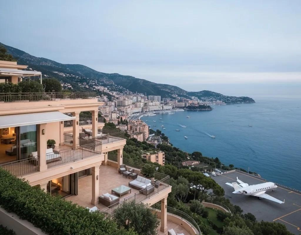 Private jet at Palma de Mallorca airport with coastal views