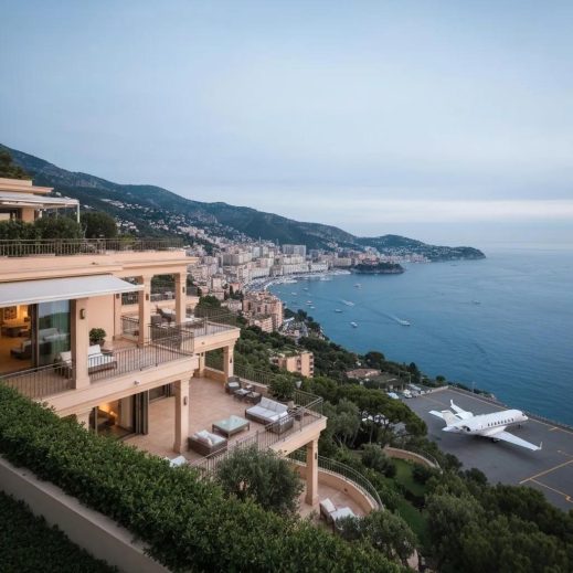 Private jet at Palma de Mallorca airport with coastal views