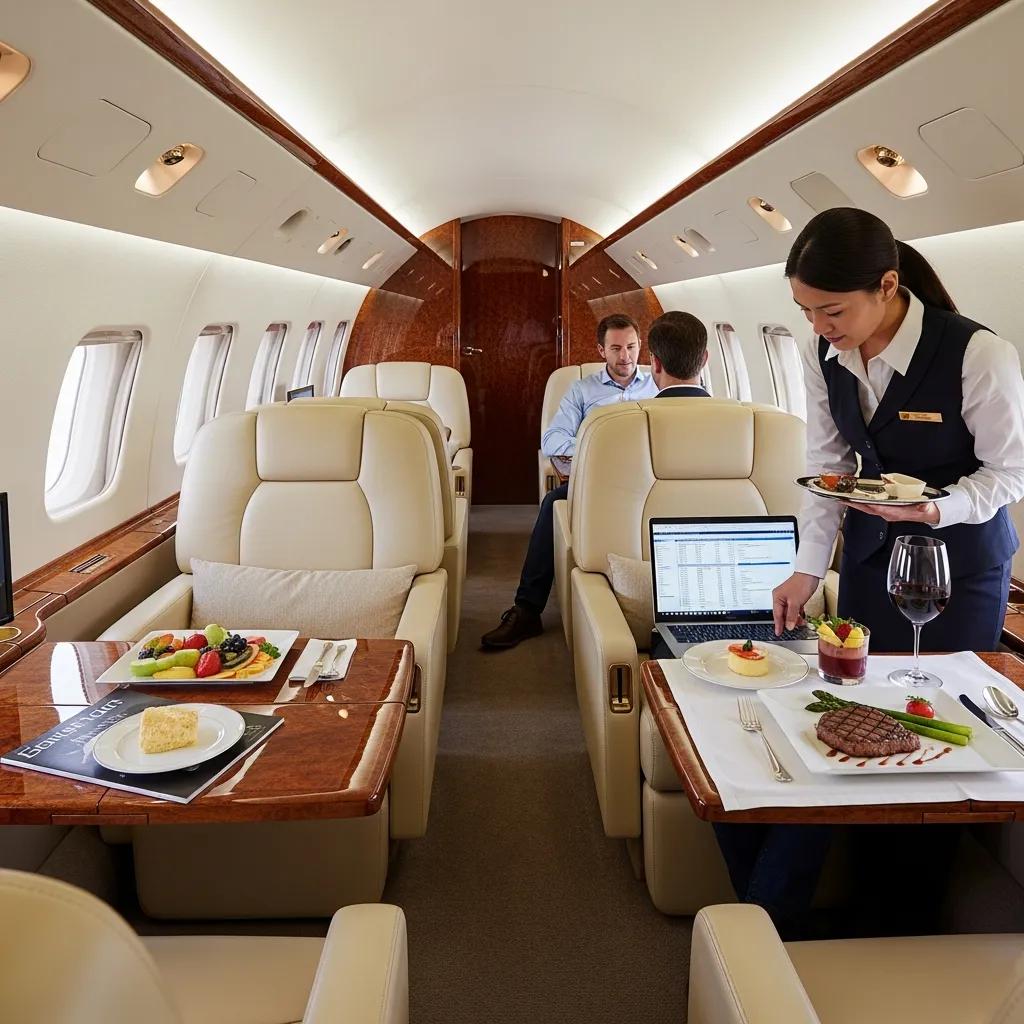 Charter-a ltd private jet interior showing configurable seating and personalised service