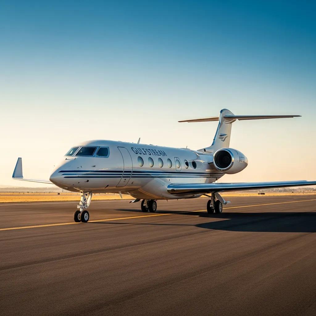 Charter-a ltd gulfstream g650er on a runway showcasing its sleek design and luxury