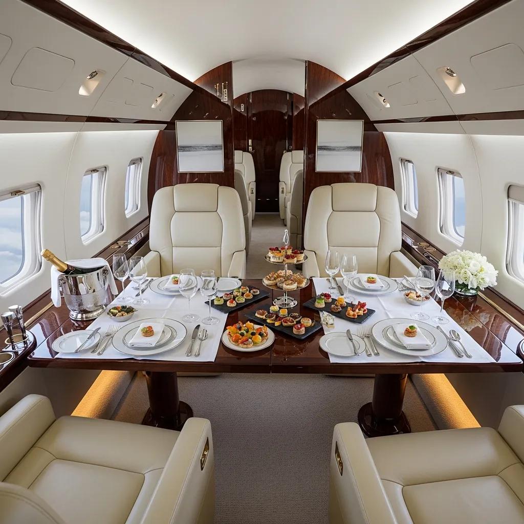Charter-a ltd luxurious private jet interior showcasing comfort and privacy features