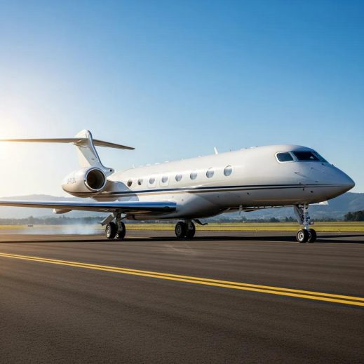 Luxurious private jet on a runway representing efficient corporate air travel