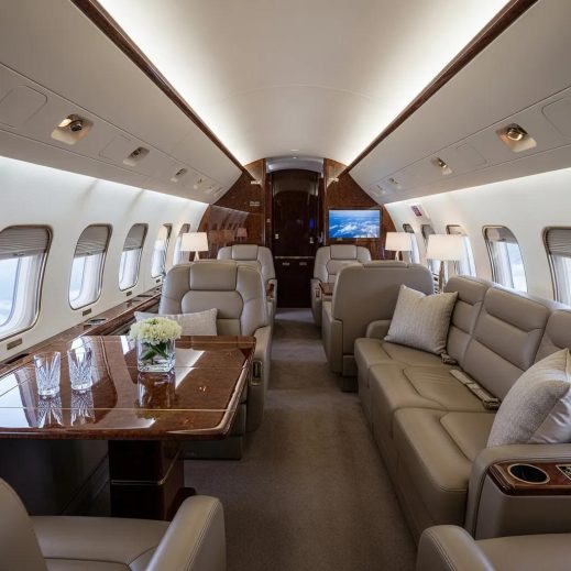 Luxurious private jet interior highlighting comfort and exclusivity