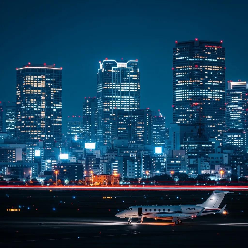 tokyo-cityscape-at-night-with-a-private-jet-at-a-small-airport-daef1995-27cd-4dda-ac9c-c7a52b5e2624webp ► Charter-A Ltd Charter-a ltd tokyo cityscape at night with a private jet at a small airport