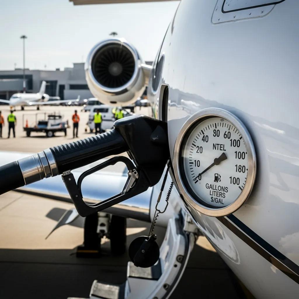 Charter-a ltd aviation fuel being pumped into a private jet, highlighting fuel costs in charter pricing