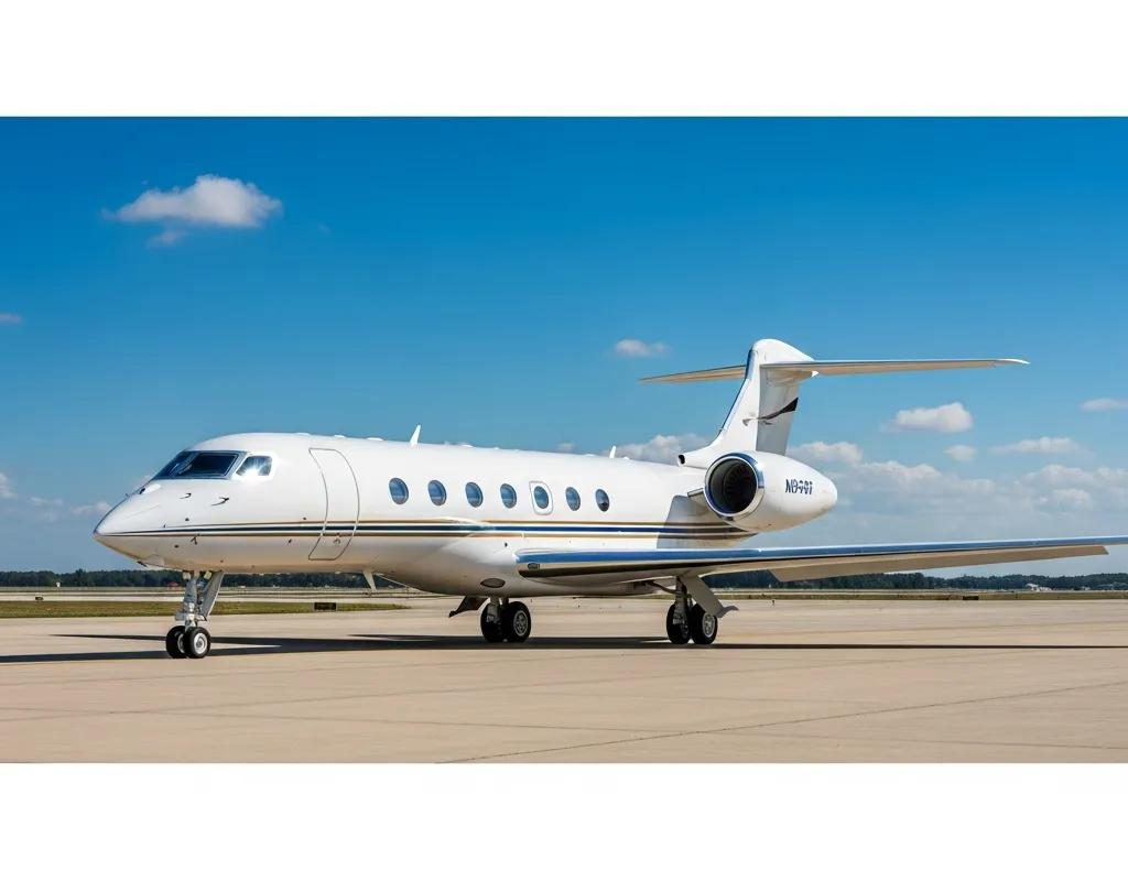 Luxurious private jet on a runway symbolizing safety and sophistication in private aviation