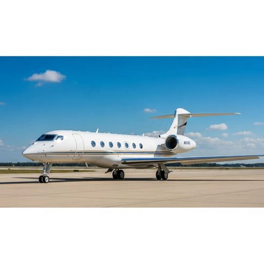 Luxurious private jet on a runway symbolizing safety and sophistication in private aviation